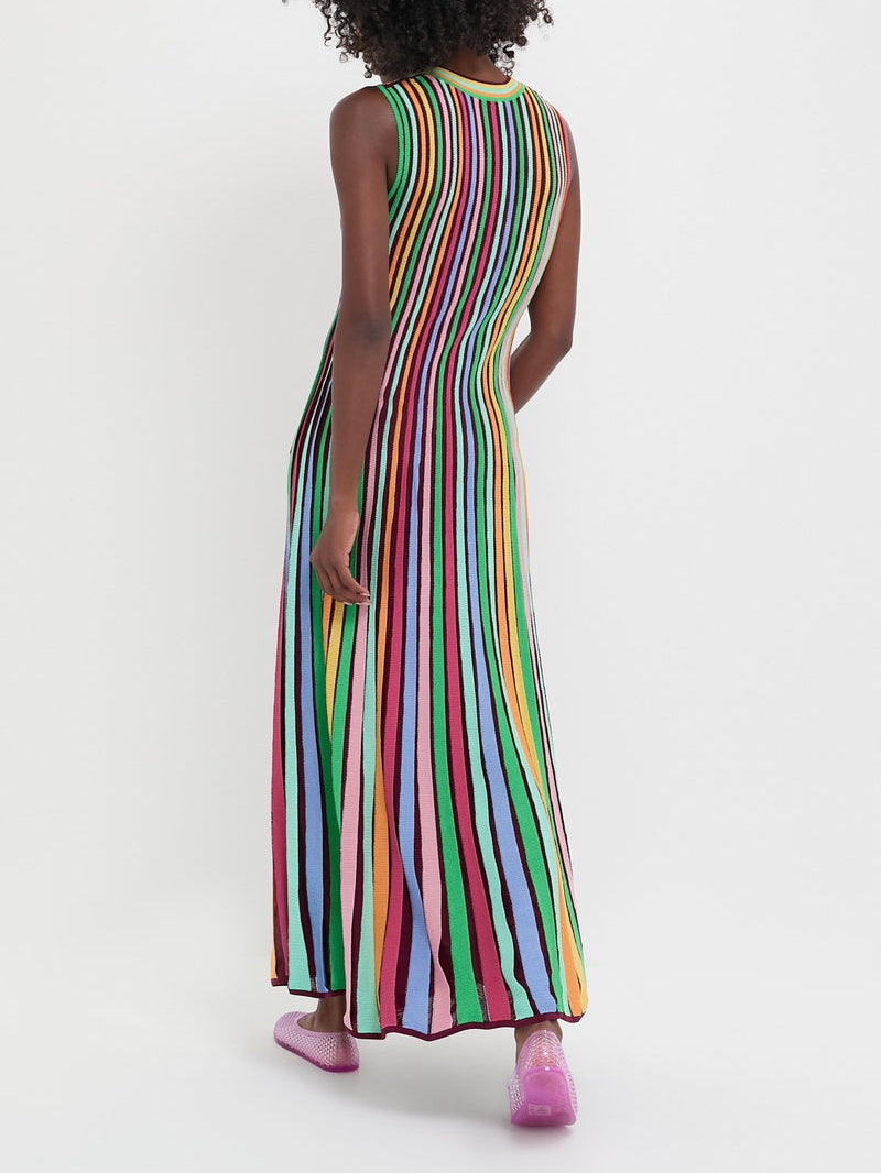 Rainbow Stripe Knit Dress