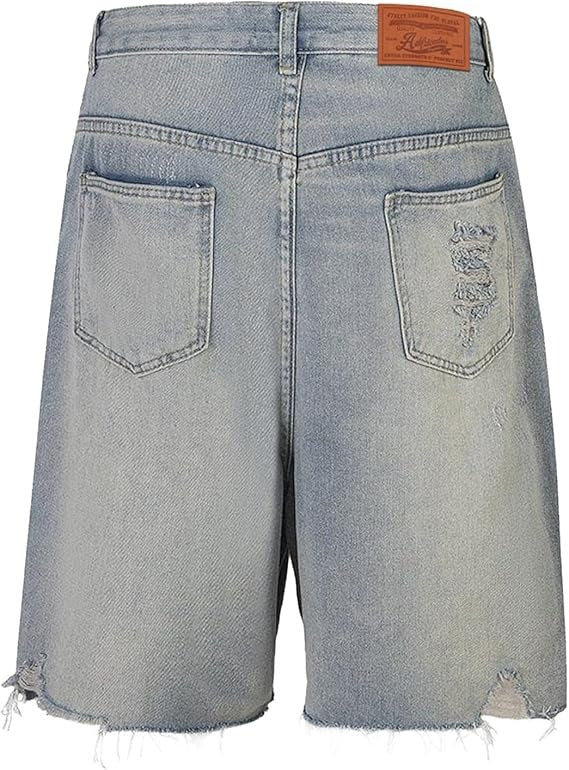Rhinestone Application Baggy Denim Shorts