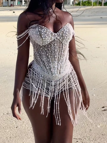 Chic Pearl Chain Bodysuit