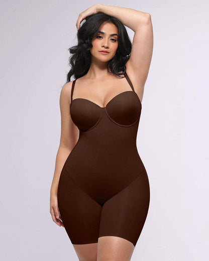 Mid Thigh Bodysuit With Detachable Straps
