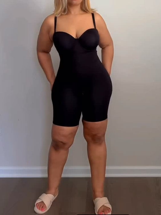 Mid Thigh Bodysuit With Detachable Straps