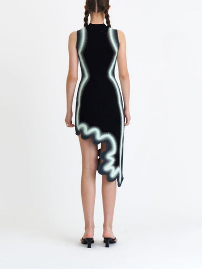 Wavy Structured Knit Dress