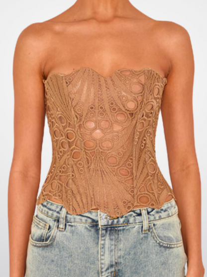 Exquisite Openwork Embroidered Corset