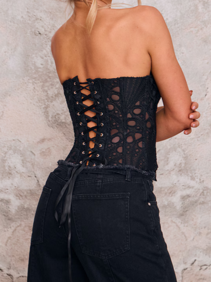 Exquisite Openwork Embroidered Corset