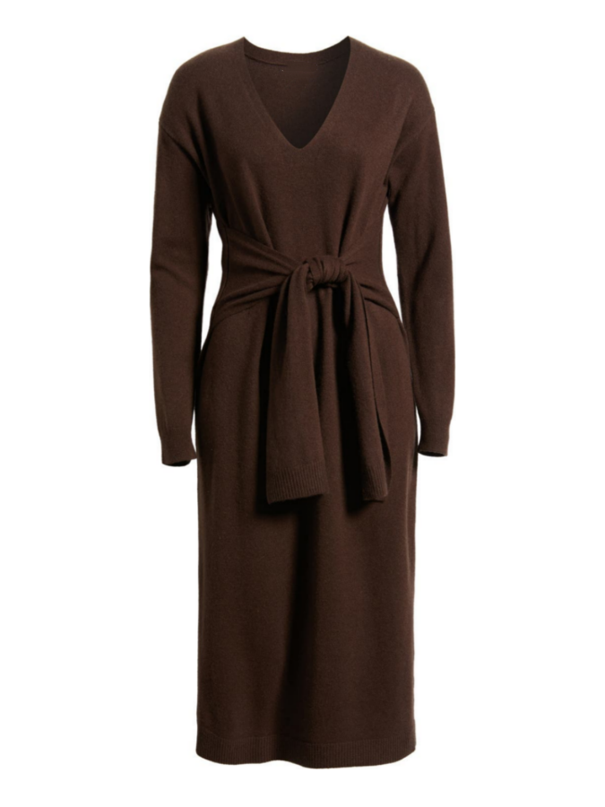 Long Sleeve Wool Blend Sweater Dress