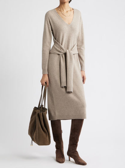 Long Sleeve Wool Blend Sweater Dress