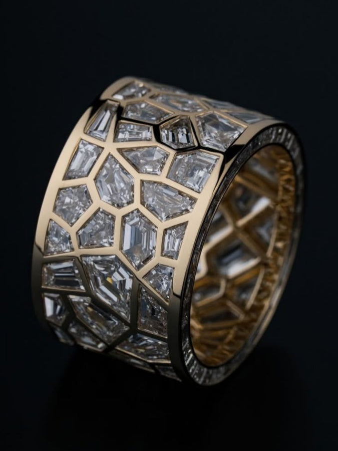 Diamond-shaped Diamond Ring
