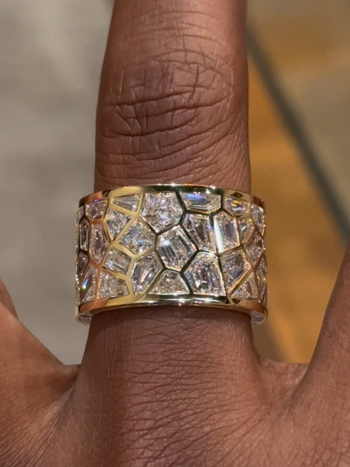 Diamond-shaped Diamond Ring