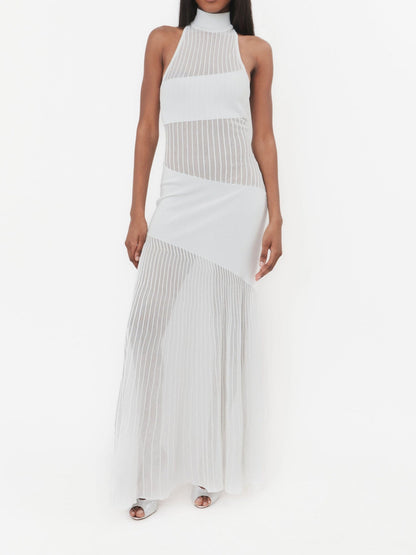 Sleeveless Hanging Neck Splicing Dress