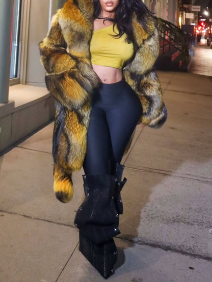 Front Length And Back Short Irregular Eco-friendly Fur Coat