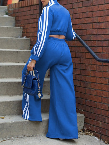 Striped Jacket And Sweatpants Set