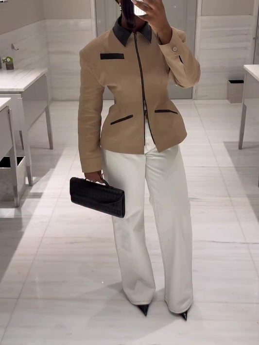 Lapel Zip-up Jacket