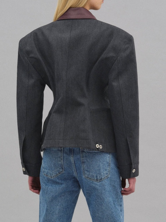 Lapel Zip-up Jacket