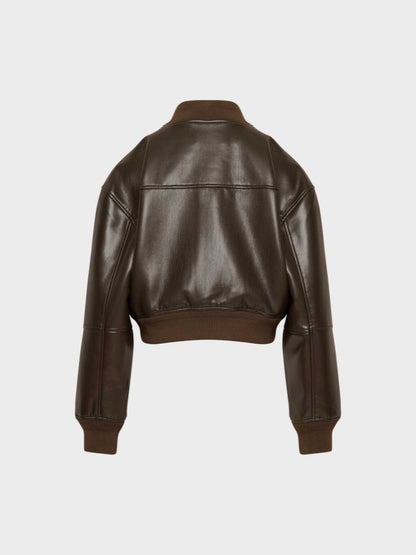Casual Leather Bomber Jacket