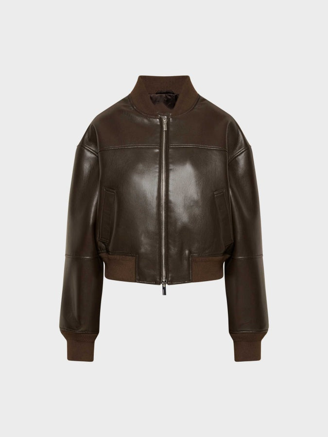 Casual Leather Bomber Jacket