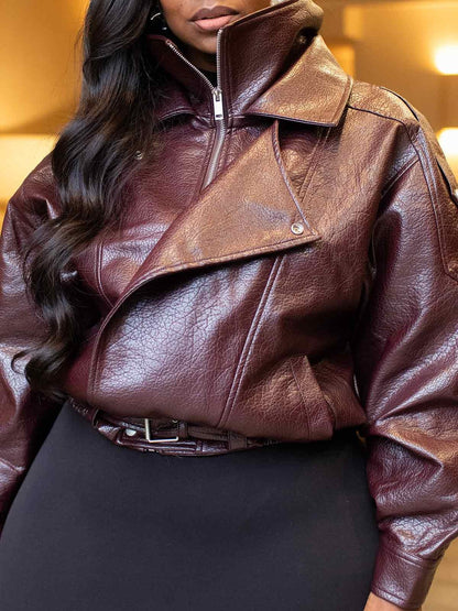 Oversized Faux Leather Jacket
