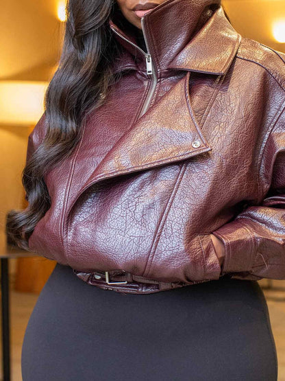 Oversized Faux Leather Jacket