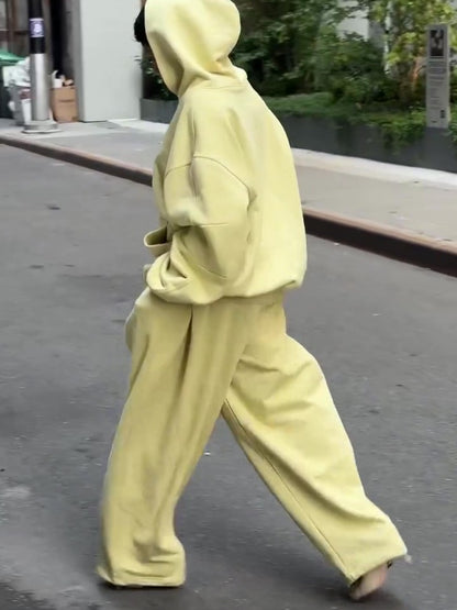 Hooded Solid Color Zipper Suit