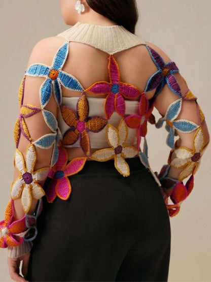 Sexy Hollow Out Crochet Knit Sweater