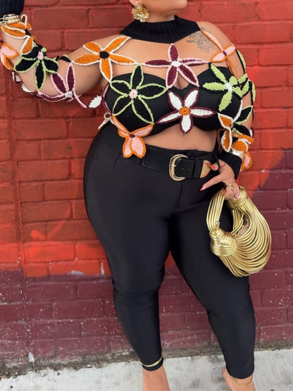 Sexy Hollow Out Crochet Knit Sweater