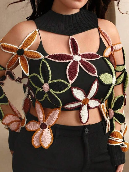 Sexy Hollow Out Crochet Knit Sweater