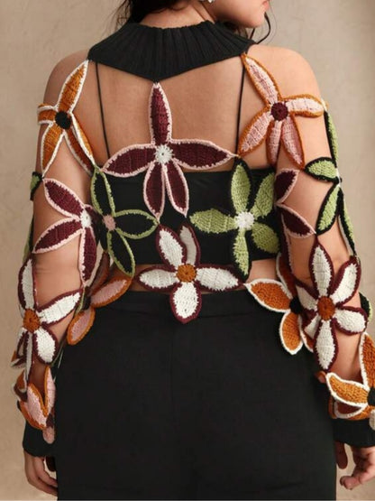 Sexy Hollow Out Crochet Knit Sweater