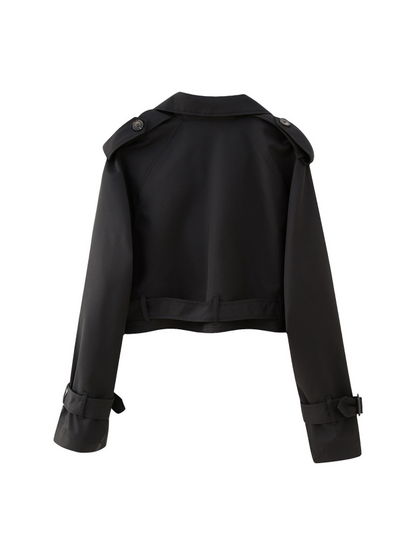 Cropped Double Breasted Trench Coat