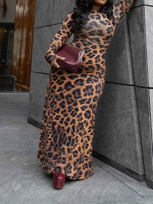 Leopard Print Maxi Dress