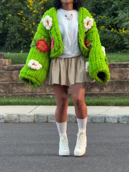 Sunflower Knitted Cardigan Sweater