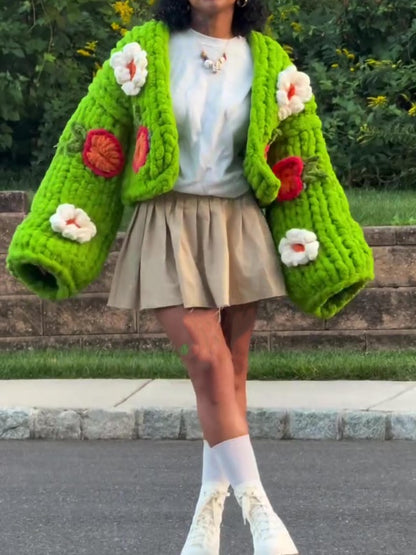 Sunflower Knitted Cardigan Sweater