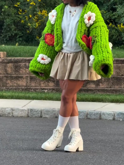 Sunflower Knitted Cardigan Sweater