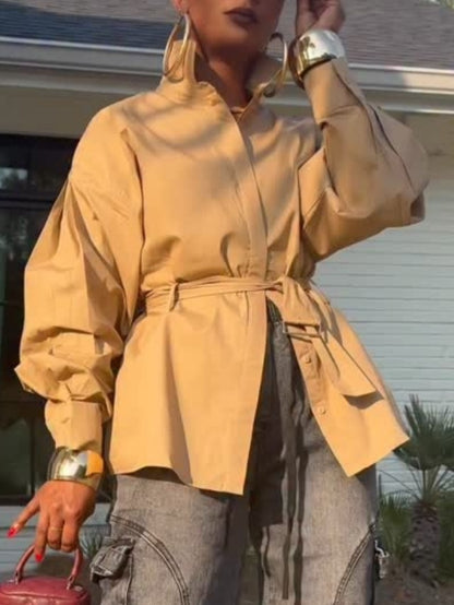 Stand Collar Shirt Jacket