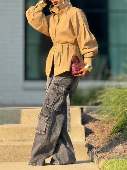 Stand Collar Shirt Jacket