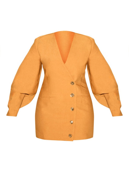 V Neck A Line Blazer Dress