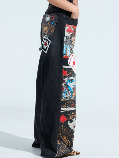 Poker Print Jeans