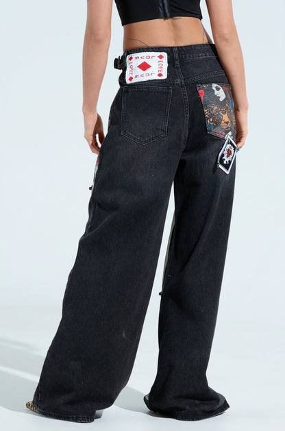 Poker Print Jeans