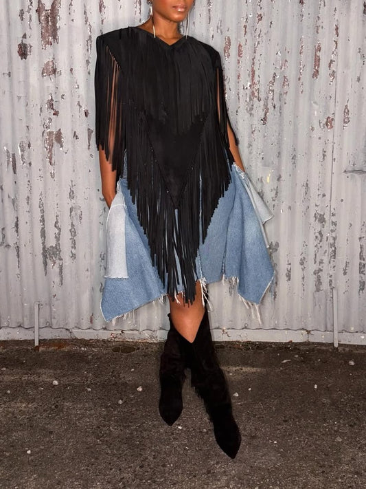 Suede Fringe Top