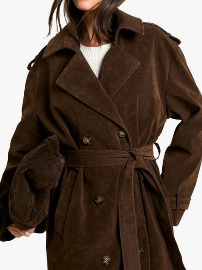 Vintage Suede Trench Coat