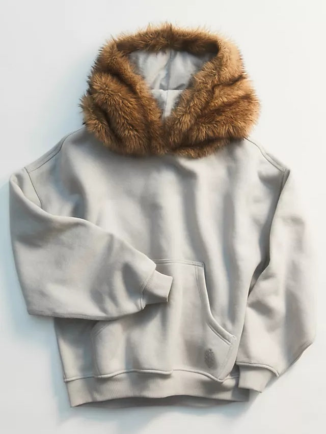 Furry Hooded Sweatshirt