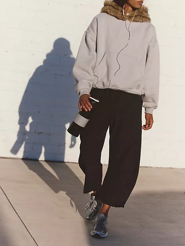 Furry Hooded Sweatshirt