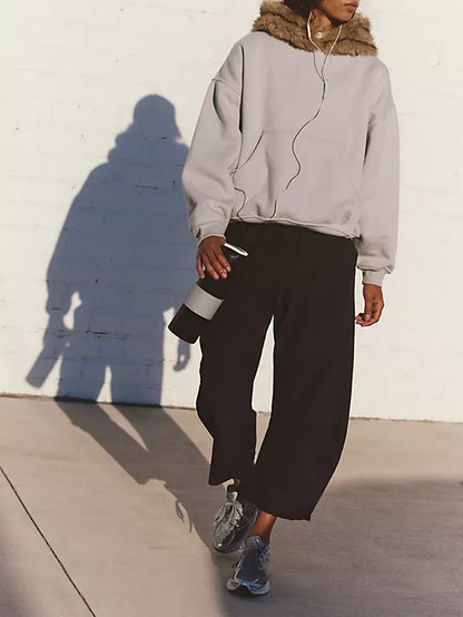 Furry Hooded Sweatshirt