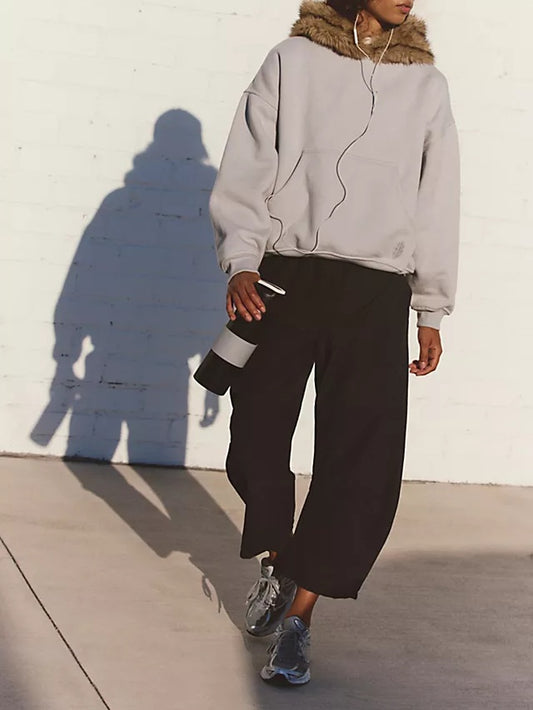 Furry Hooded Sweatshirt