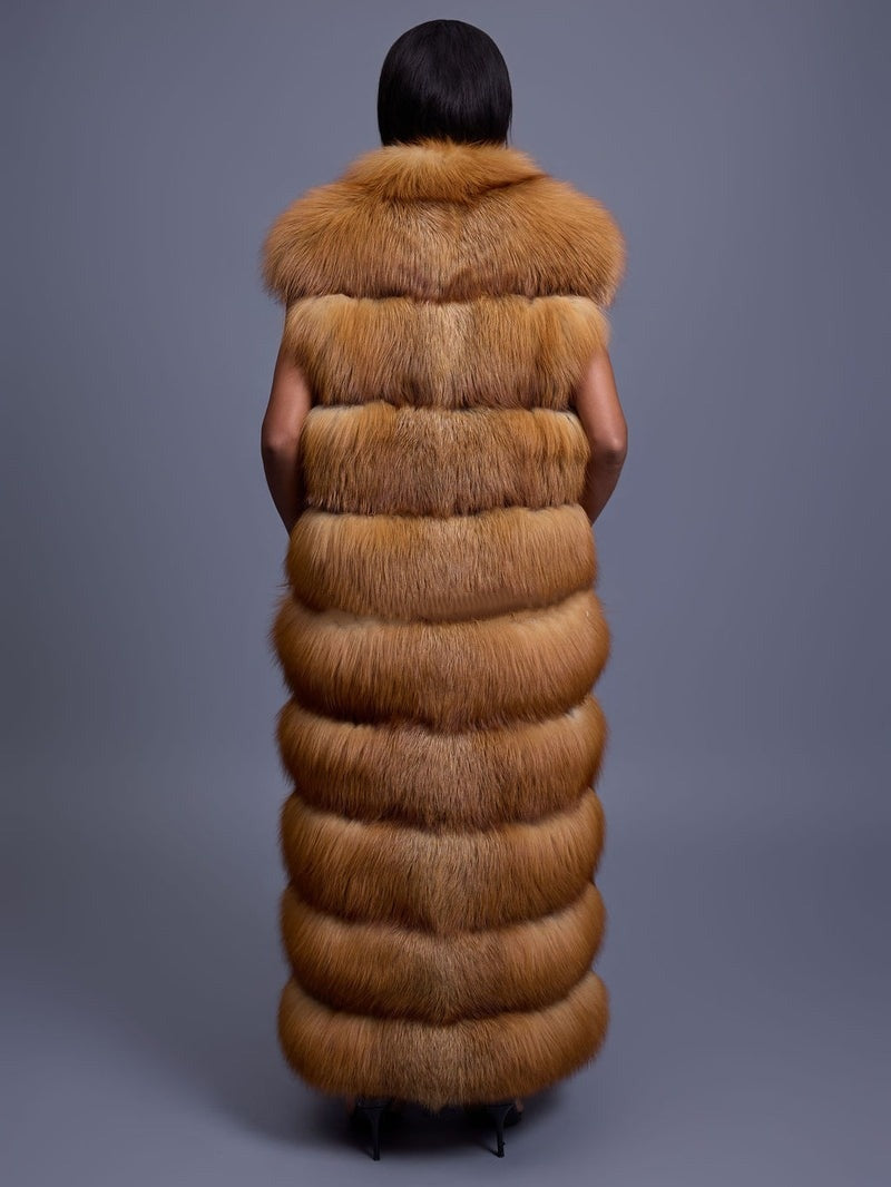 Long Fox Fur Vest
