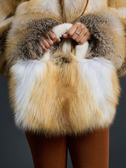 Faux Fox Fur Handbag
