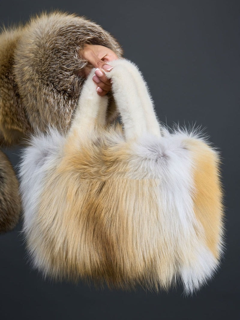 Faux Fox Fur Handbag