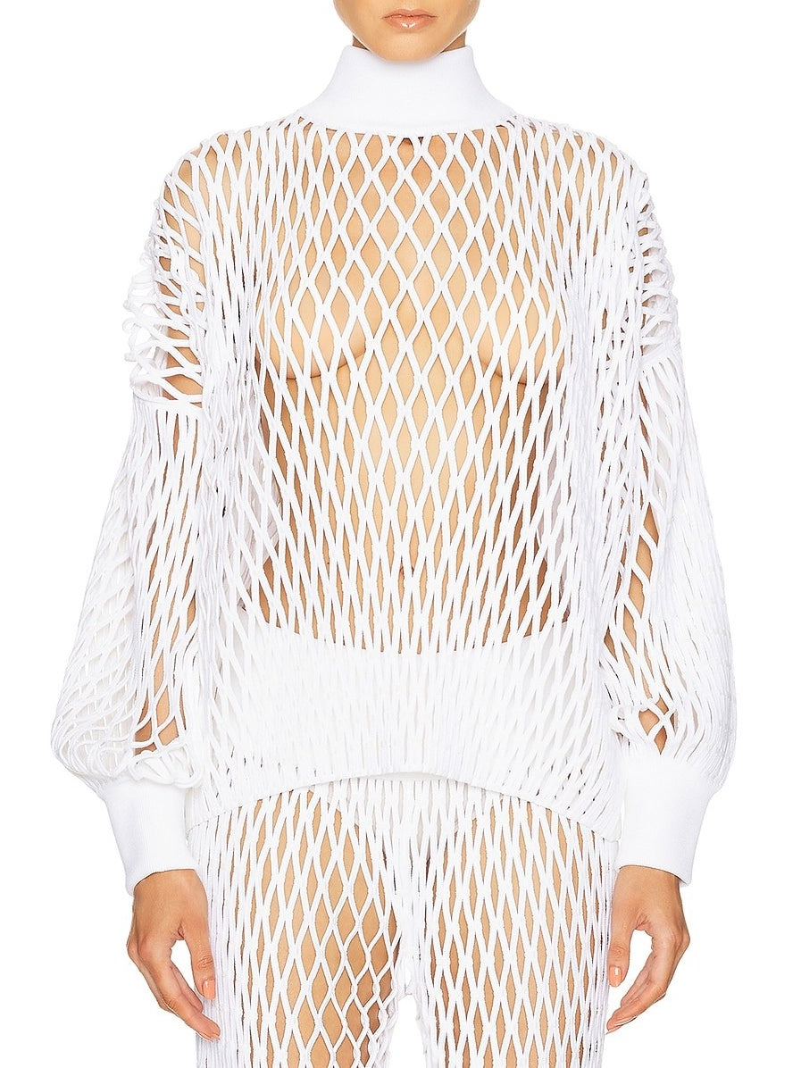 Knitted Hollowed Out Two Pieces Set