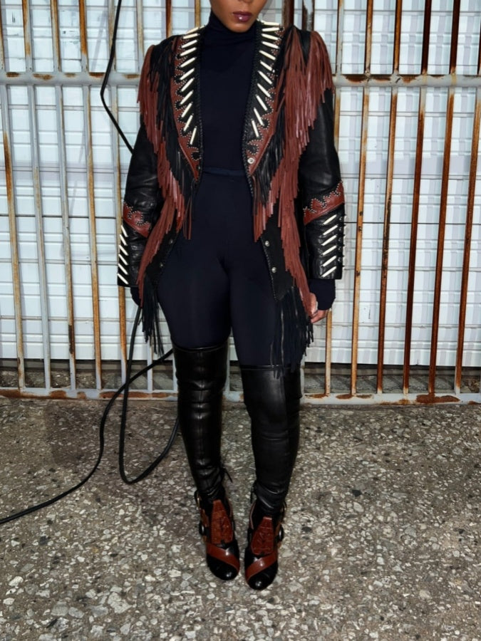 Leather Fringe Jacket