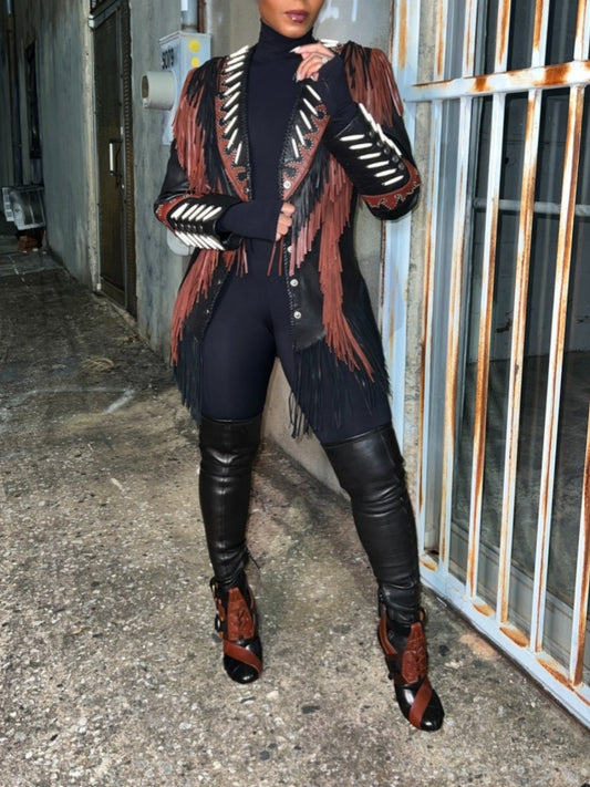 Leather Fringe Jacket