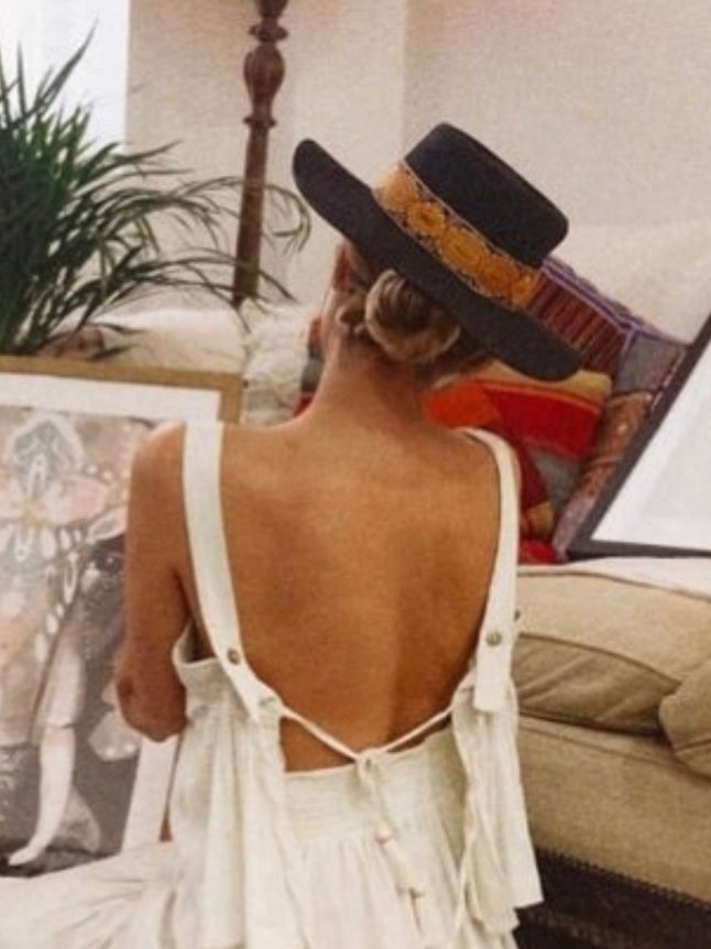 Embroidered Wool Bowler Hat