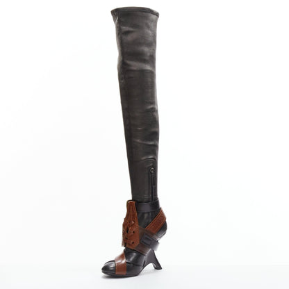 Multi Belt Buckle Thigh High Boots